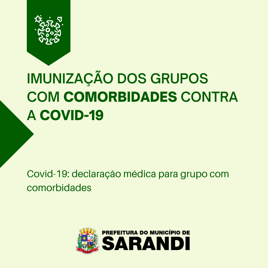 Covid-19: declaração médica para grupo com comorbidades